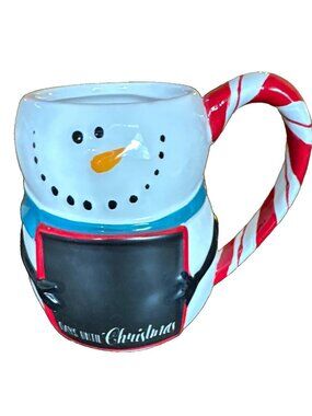 Holiday Home Snowman Countdown to Christmas chalkboard 18 oz MW/DS Safe